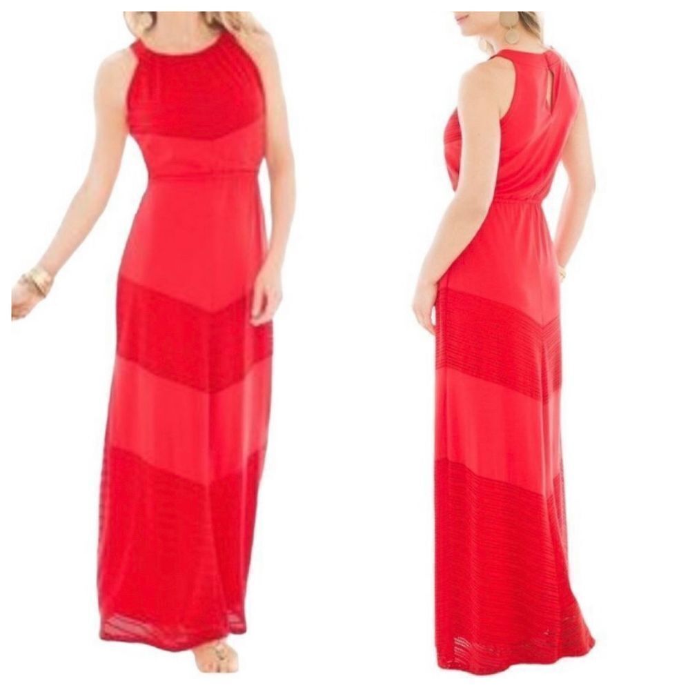 Chico's Textured Sleeveless Knit Maxi Dress Small